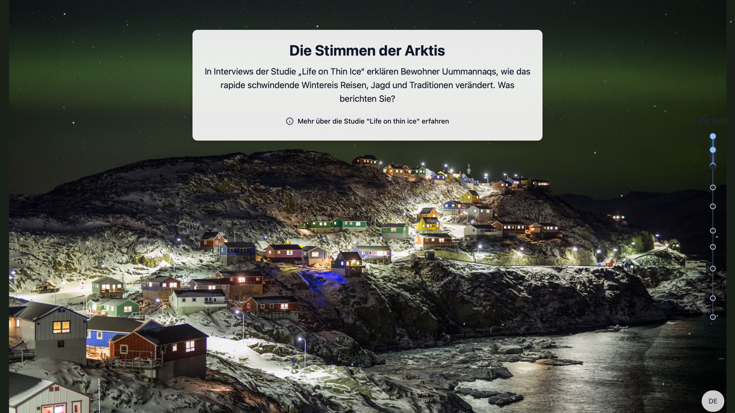 Interactive Arctic Data Story map with sea-ice data