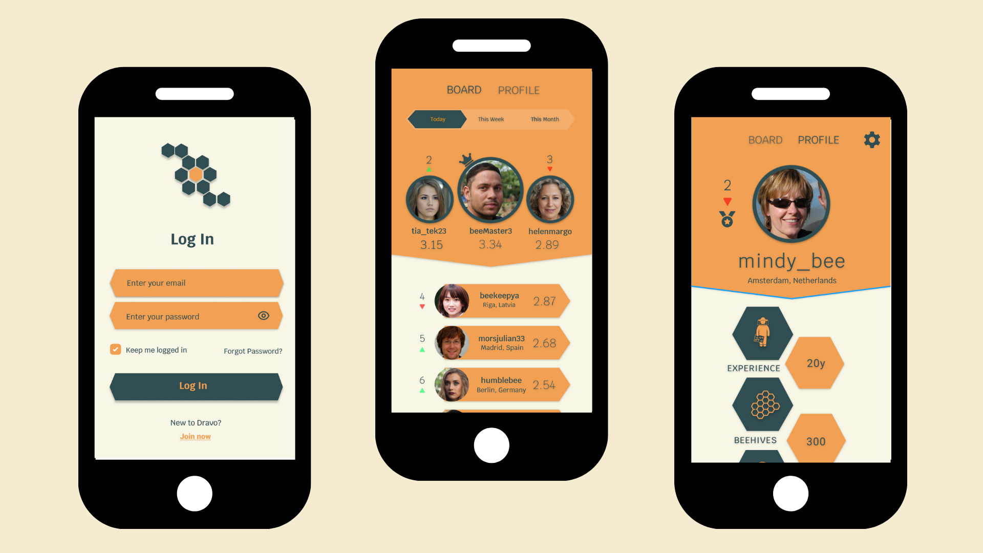 Dravo mobile Ansicht mit Community-Feature