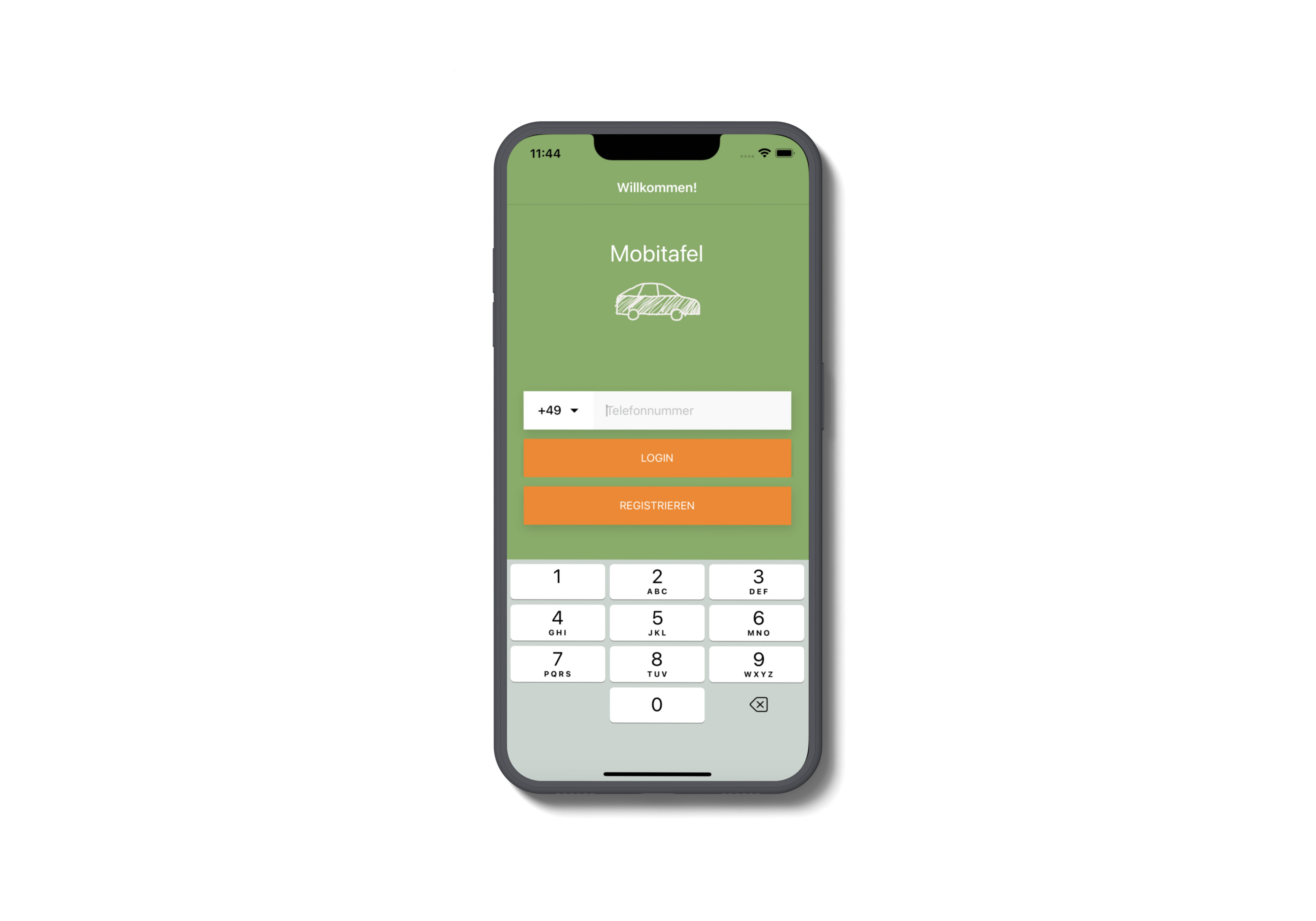 Mobitafel App Fahrten-Flow auf Smartphone